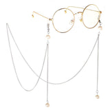 Maxbell 90cm Stainless Steel Sunglasses Eyeglasses Holder Chains With Pearl Silver - Aladdin Shoppers