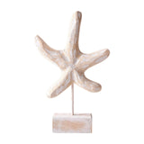 Maxbell Wood Statue Beach Table Decor Art Figurine for Bathroom Beach-farmhouse Home Starfish Shape