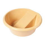 Maxbell Washboard Basin Household Portable Non Slip Washtub for Pants Socks T Shirts Yellow
