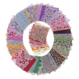 Maxbell 50 Pieces 10x10cm Cotton Fabric Bundle Patchwork Pre-Cut Quilt Square DIY Sewing Scrapbooking Quilting - Aladdin Shoppers