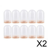 Maxbell 2x10Pcs Display Dome with Base Collectibles Dustproof Display Case Glass Dome