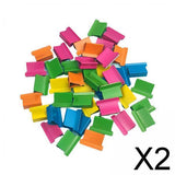 Maxbell 2xMini Stapler Classroom Small Stapler Set Fixing Stationery Multicolor Clips