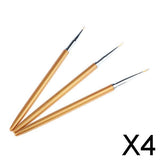 Maxbell 4x3pcs Mermaid Tail Stick UV Gel Polish Nail Art Drawing Painting Pen Brushes