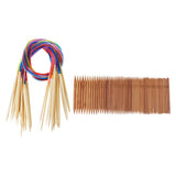 Maxbell 93pcs Bamboo Double Pointed Knitting Needles Circular Knitting Needles Set