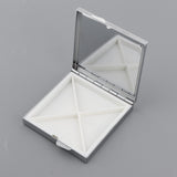 Maxbell Maxbell Square 4 Grids Candy Pills Box Portable Tin Pots Cosmetic Jar Case Container