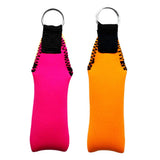 Maxbell 2pcs Rectangle Neoprene Floating Keyring for Boating Sailing Rose Red&Orange
