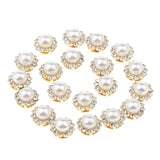 Maxbell 40 Pieces Faux Pearl Buttons Rhinestone Embellishments Flatback for DIY 12mm