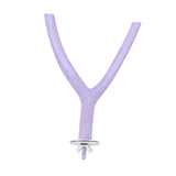 Y Shaped Bird Perch Stand Parrot Stand Toy for Lovebirds Budgies Small Birds Purple