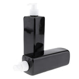Maxbell 6Pcs Empty Plastic Shampoo Bottles with Lotion Pumps 500ML Refillable Black