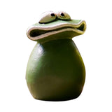 Maxbell Maxbell Flat Mouth Frog Statue Resin Ornament Cute Hand Painted for Home Office Decor Size S