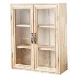 Desktop Storage Cabinet Wooden Rack Organizer for Bedroom Office Living Room Light Wood