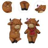 Maxbell 2x Cow Flower Pot Climber Modern Gifts Resin Figurine for Patio Outside Yard