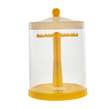 Maxbell Clear Dolls Display Case Elegant Rotating for Mini Action Figures Small Toys yellow