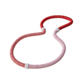 Maxbell Weighted Fitness Hoop Foldable PVC Sports Training Workout for Kids Home Gym red pink