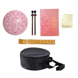 Maxbell Steel Drum Musical Instrument Hand Pan Drum for New Year's Gift Concert Yoga Pink