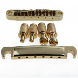 Maxbell Gold Bridge Tailpiece+Sealed Humbucker Pickup Set+Guitar Output Jack