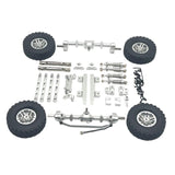 Maxbell 1:12 Front and Rear Axle Assembly Metal Drive Shaft for LC79 DIY Accessories argent