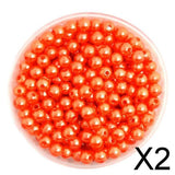Maxbell 2x500pcs 6mm Round Plastic Imitation Pearl Spacer Beads DIY Craft Orange