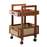 Rolling Utility Cart Multifunctional Shelf Mobile Trolley Tables for Balcony 50cmx30cmx57.2cm