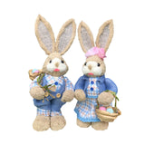 Maxbell 2x Rabbit Sculptures Easter Gifts Bunny Figurines for Indoors Room Bookshelf Style C
