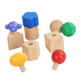 Maxbell Wooden Nuts and Bolt Staking Toy Educational for Kids Children Preschoolers