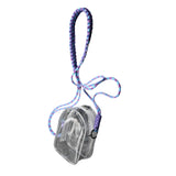 Maxbell Doll Display Bag Dustproof Accessory Clear Zipper Closure Doll Carrying Case Lanyard 135cm Blue Purple Rope
