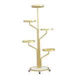 Maxbell Plant Stand with Wheels Flower Stand for Garden Balcony Indoor Outdoor Golden
