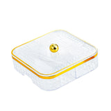 Maxbell Divided Serving Tray Household Snack Display Platter for Nuts Fruits Wedding Clear