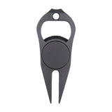 Maxbell Golf Divot Repair Fork Rustproof Zinc Alloy Bottle Opener for Outdoor Sports Black
