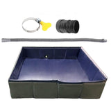 Portable Foldable Shower Pan Camping Shower Base Floor for Home Travel Beach Gray Blue 86x86x25cm