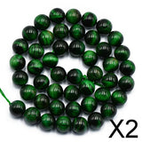 Maxbell 2x8mm Green Tiger Eye Jewelry Making Loose Beads Round 15''