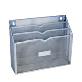 Maxbell Metal File Storage Basket Convenient Desktop Organizer for Office Home Bills Silver