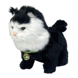 Walking Plush Cat Toy Adorable Lively Educational Electronic Pet Robotic Cat black