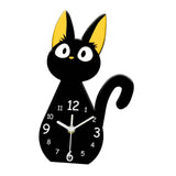 Cat Wall Clock with Arabic Numerals Table Clock for Bedroom Kids Room Office