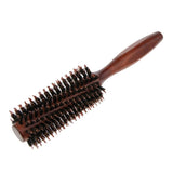 Maxbell 2PCS Wooden Handle Bristle Nylon Hair Care Round Brush Anti Hair Loss Comb