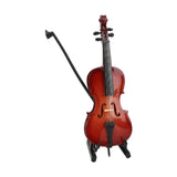 Maxbell Miniature Cello with Stand Wooden Housewarming Gift for Music Room Home Desk 20cm