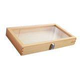 Maxbell Brooch Organizer Honored Medallion Storage Box for Anklets Keepsake Trinkets Wood 38x22x5.5cm