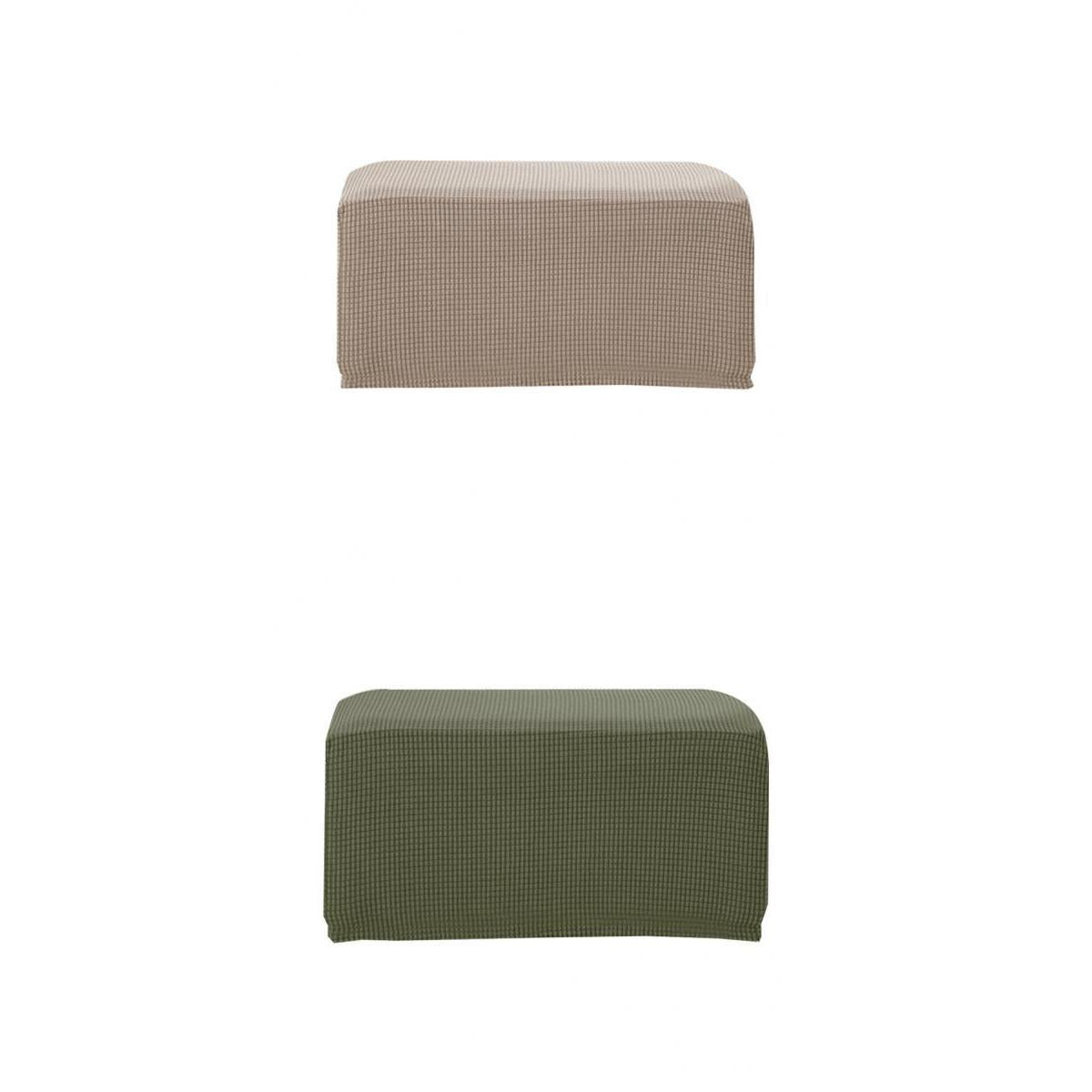 Maxbell 2pcs Ottoman Pouf Cover Foot Rest Stool Sofa Slipcover Protector Sand/Green