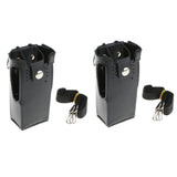 Maxbell 2Pieces PU Leather Case Carry Holder Holster for Motorola GP328 GP338 GP380