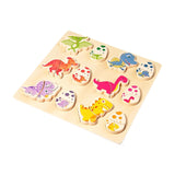 Maxbell Wood Puzzles for Toddlers 1-3 Boards Toys Dinosaur Matching Puzzles