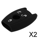 Maxbell 2xSilicone Key Fob 3 Button Case Cover Skin for  C200 Black