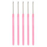 10 Pieces Pulling Hook Needle Tools for Micro Ring Hair Extension Pink+Black