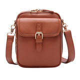 Maxbell Shoulder Bag Double Zipper Unisex Versatile Crossbody Bag for Women Men Work brown