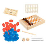 Maxbell 5 in 1 Wooden Board Game Set with Chess Shut The Box for Kids Brithday Gifts