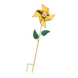 Maxbell Wind Spinner Outdoor Garden Garden Stake for Courtyard Outside Lawn Ornament Yellow