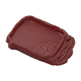 Maxbell Reptile Food Bowl Habitat Bathing Pool for Snake Chameleon Aquarium Ornament M