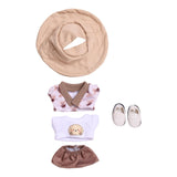 Maxbell Doll T Shirt Coat and Shorts Dress up Doll Clothes for 15cm Doll Girls Dolls with Hat Shoes