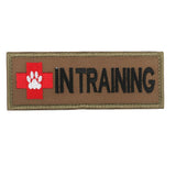 Maxbell Dog In Training Morale Embroidered Hook Loop Patch Sew on Fastener Tan - Aladdin Shoppers