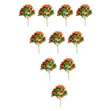 Maxbell 10 Pieces Miniature Trees Train Scenery DIY Crafts Railroad Artificial Trees 8.5cmx5.8cm