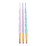 Maxbell Maxbell 3Pcs Flat UV Gel Brushes Picker Nail Art DIY Acrylic Brush Manicure Tools